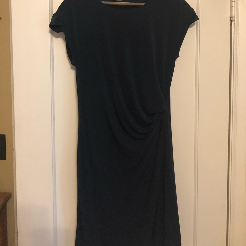 Ruched waist sheath dress. Very light fabric. Navy